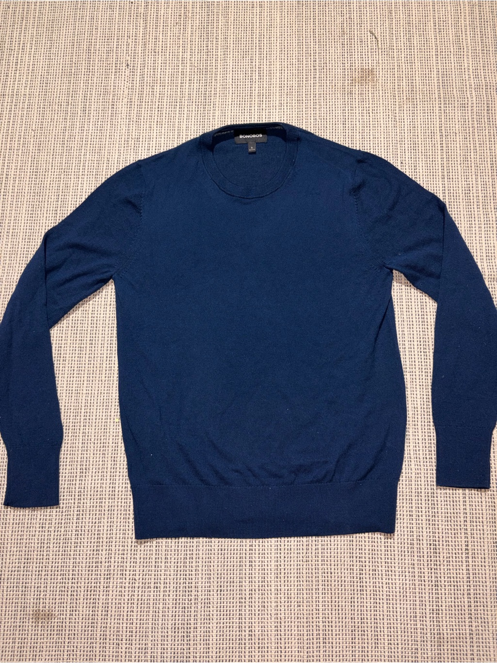 Bonobos Men's Merino Crew Neck Sweater Size S In Navy